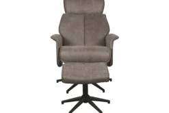 Hot Relaxfauteuil met hocker Taupe Micro Suede CH-73.020 Verdal Relaxstoelen|Draaifauteuils