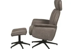 Hot Relaxfauteuil met hocker Taupe Micro Suede CH-73.020 Verdal Relaxstoelen|Draaifauteuils