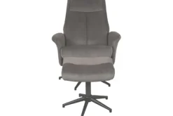 Outlet Relaxfauteuil met hocker Antraciet Cosmo CH-73.024 Bergen Relaxstoelen|Draaifauteuils