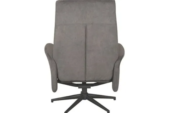 Outlet Relaxfauteuil met hocker Antraciet Cosmo CH-73.024 Bergen Relaxstoelen|Draaifauteuils