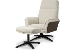 Clearance Relaxfauteuil met hocker Naturel DA-89.004 Zenza Relaxstoelen|Draaifauteuils