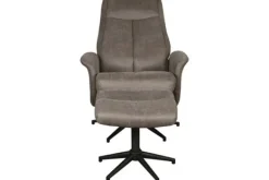 Hot Relaxfauteuil met hocker Taupe Micro Suede CH-73.011 Bergen Relaxstoelen|Draaifauteuils