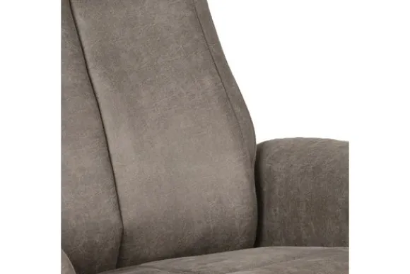 Hot Relaxfauteuil met hocker Taupe Micro Suede CH-73.011 Bergen Relaxstoelen|Draaifauteuils
