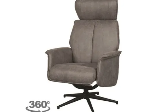 Online Relaxfauteuil Taupe Micro Suede CH-73.017 Verdal Draaifauteuils